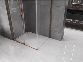 Mexen Velar L, sprchový kút s posuvnými dverami 100 x 85 cm, 8mm číre sklo, ružové zlato, 871-100-085-03-60