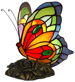 Tiffany lampa dekoratívna vitráž MOTÝĽ 22.5*18.5*16