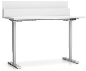 PLAN Výškovo nastaviteľný stôl SINGLE LAYERS, 160x80 cm, 2 motory, s prepážkami, biela