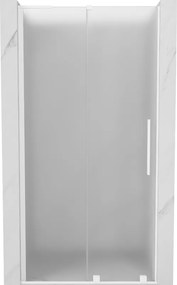 Mexen Velar L, posuvné sprchové dvere do otvoru 120 cm, 8mm sklo námraza, biela matná, 871-120-003-31-20