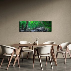 Obraz - Vodopád Erawan, Kanchanaburi, Thajsko (s hodinami) (90x30 cm)
