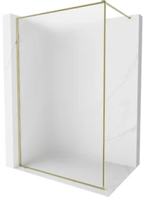 Mexen Kioto-F, sprchová zástena s rámom 140 x 202 cm, 8 mm sklo námraza, zlatý lesklý profil, 800-140-104-50-30