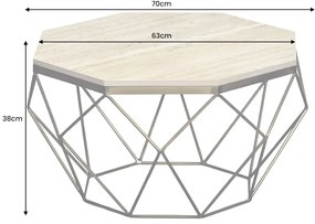 Dizajnový konferenčný stolík Beiwen 70 cm travertín čierny