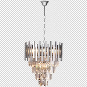 Luster Aspen II, 1x krištáľové/chrómové kovové tienidlo, (fi 45cm), ch