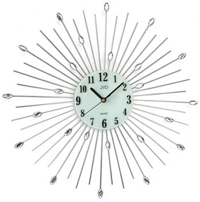 Dizajnové kovové hodiny JVD HJ117 so sklenenými kryštálmi, 49 cm