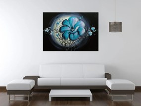 Gario Ručne maľovaný obraz Modrá živá krása Rozmery: 70 x 100 cm