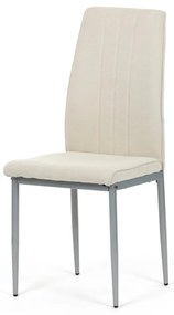 Židle jídelní DCL-379 CRM2, krémová látka, šedé kovové nohy
