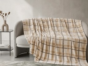Mikroplyšová deka PLAID, krémová Rozmer: 150 x 200 cm