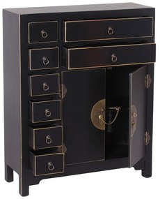 Čierna vysoká komoda 73x90 cm Oriente – Ixia