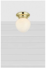 Biele/v mosadznej farbe stropné svietidlo so skleneným tienidlom Ronda – Markslöjd