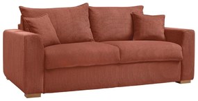 Menčestrová rozkladacia pohovka v tehlovej farbe 225 cm Augustin – Bobochic Paris