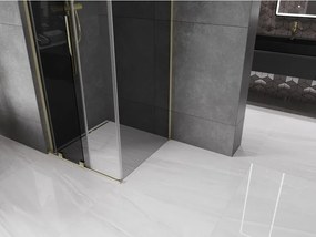 Mexen Velar L, sprchový kút s posuvnými dverami 120 x 120 cm, 8mm šedé sklo, zlatá lesklá, 871-120-120-43-50