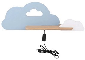 LED Detské nástenné svietidlo s poličkou CLOUD LED/5W/230V modrá/biela