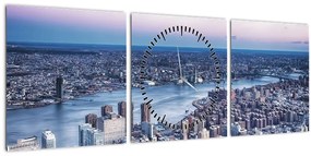 Obraz New Yorku (s hodinami) (90x30 cm)