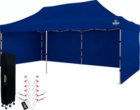 BRIMO Párty stan 3x6 m Nožnicový (3 steny) - Oceľová Konštrukcia a Plachta 330g/m² - s 3 stenami - Modrá 11