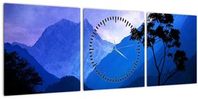 Obraz - Nočné nebo v Nepále (s hodinami) (90x30 cm)