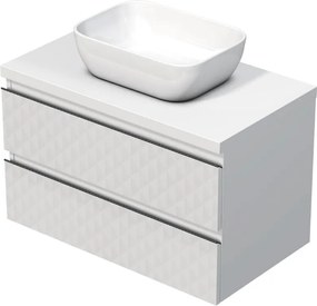 Kúpeľňová skrinka s krycou doskou SAT Cube Way 80x47,5x46 cm biela mat CUBE3D46802ZBKD