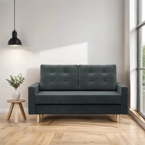 Dvojmiestna pohovka BLANK Elegant rozkladacia, tmavosivá