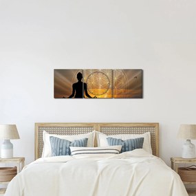 Obraz meditácie (s hodinami) (90x30 cm)