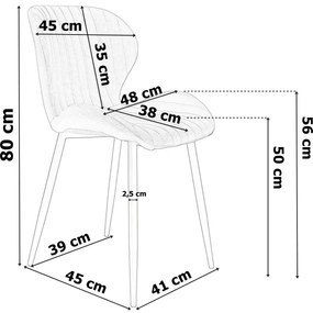 Jedálenská stolička DALLAS zamatová, čierna
