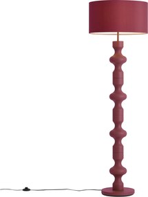 Retro stojaca lampa slivková s látkovým tienidlom 160 cm - Captain
