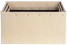 Béžové kartónové úložné boxy v súprave 3 ks Ture – Bigso Box of Sweden