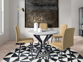 Jedálensky set so 4 stoličkami Kirtore M 90, Farby:: Amor Velvet 4321, Farby:: biela / čierna