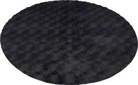 Obsession, Kusový koberec Diamond Cut 800 Anthrazit kruh, 200x200 (priemer) kruh, čierna, obývacia izba