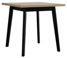 Rozkladací štvorcový stôl Harry 80 x 80/110 I L, Morenie: sonoma - L, Farby nožičiek: čierna