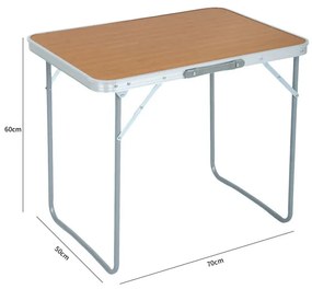 Turistický stolík ARES 70x50 cm drevený