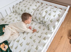Detská Montessori posteľ z masívu borovice BETTY - 200x120 cm - BIELA