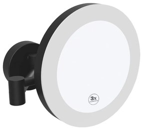 Sapho Sapho, X-ROUND BLACK závesné kozmetické zrkadlo LED, priemer 200mm, čierna, XR016B