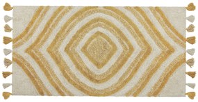 Bavlnený koberec 80 x 150 cm béžová/žltá BINGOL Beliani