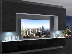 Obývacia stena 300 cm TV/RTV čierna eben  IMP 2/5/W/HKB/0/0