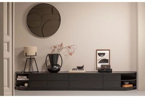 Čierny modulárny TV stolík z borovicového dreva 78x40 cm Finca – WOOOD