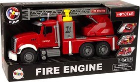 LEAN Toys Hasičské auto červené so striekaním vody, zvukmi a svetlami