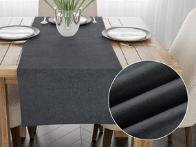 Biante Behúň na stôl/imitácia brúsenej kože Alcantara ALC-016 Antracitovo sivý 20x160 cm