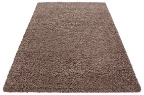 Ayyildiz, Kusový koberec Life Shaggy 1500 mocca, 60x110, hnedá, spálňa