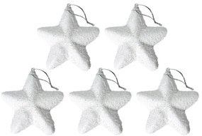 Závesné hviezdy 5ks biele KL-21X21