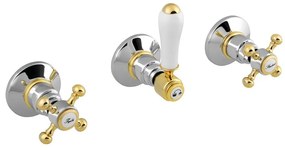 Podomietková sprchová batéria v lesklej strieborno-zlatej farbe (2 výstupy) Antea – Sapho