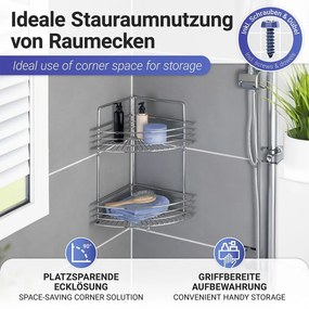 Rohová kúpeľňová polička Wenko Milano