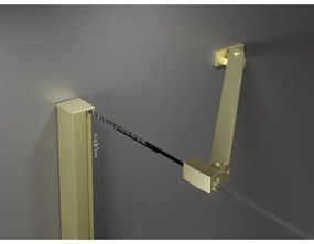 Mexen Velar Duo, sprchový kút s posuvnými dverami 90(dvere) x 90(dvere) cm, 8mm číre sklo, zlatý matný profil, 871-090-090-02-55