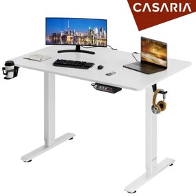 InternetovaZahrada Výškovo nastaviteľný kancelársky stôl biely - 110x60x118 cm