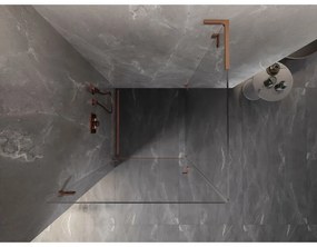 Mexen Lunar-B L sklápací sprchový kút ľavý 80 x 80 cm, číre sklo, medená matná, 832L-080-080-65-00-L