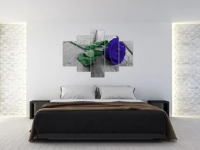 Obraz - Modrá ruža so zelenou stonkou (150x105 cm)