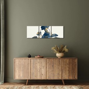 Obraz - Mramorový profil ženy (s hodinami) (90x30 cm)