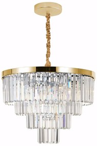 Toolight Toolight, závesný krištáľový stropný luster 58cm, 6xE14, APP1533-6CP4, zlatá, OSW-03255