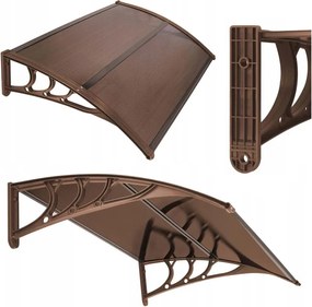 SPRINGOS Strecha, prístrešok na vchodové, balkónové a terasové dvere 120×80 cm – hnedá HA7473