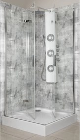 Novoterm Zalamovacie otočné sprchové dvere NV-Style DR CHR 80, chróm/transparent - bez vaničky