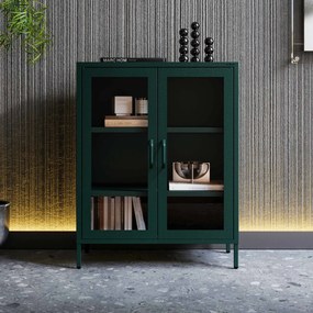 Vitrína GINA, 800 x 1015 x 400 mm, Modern: fľaškovo zelená farba